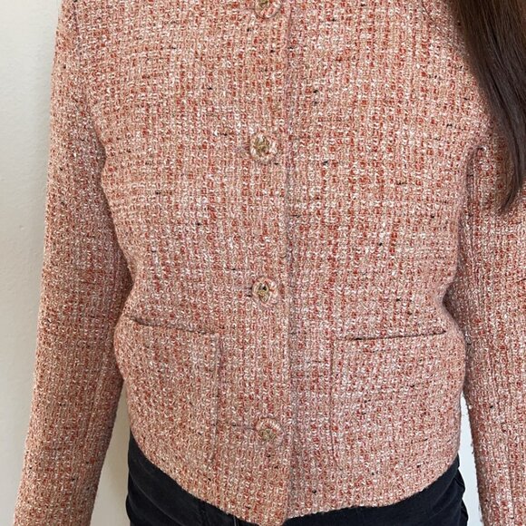 Jackets & Blazers - AUTHENTIC Chanel Tweed Pink Blazer Jacket Pink Size 4 / S